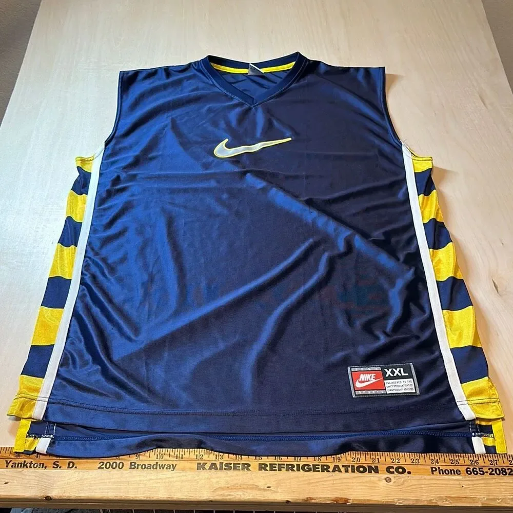 Nike Sport Mens Navy Blue Sleeveless Crew Neck Activewear Jersey Style Shirt 2XL